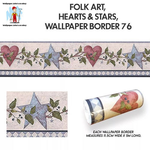 Folk art hearts stars - folk, art,