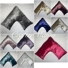 Handmade Crushed Velvet V Shape Orthopaedic Neck Support Pillowcase or Filled
