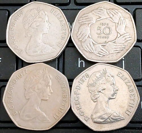 Large old 50p coins job - large,