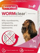 Vet Approved WORMclear Wormer Tablets for Dogs - Kills All UK Intestinal Worms
