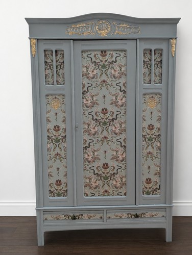 Hand painted vintage wardrobe - painted,