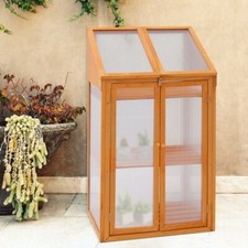 Wooden Greenhouse W/polycarbonate Transparent glazing Cold Frame H120xW69xD51cm