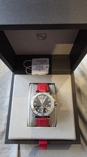 ORIS Men's Aquis 43.5mm Lollipop Red Strap Grey Dial Watch