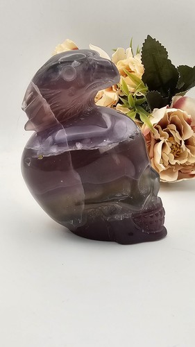 Rainbow fluorite skull eagle - rainbow, &