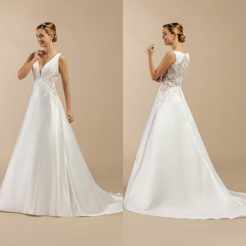 Elegant wedding dresses neck - wedding, v