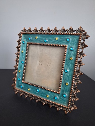 Blue enamel metal - metal, decorative