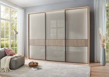 LUXURY GERMAN HULSTA NOLTE MOBEL WARDROBE BEDROOM NUDE GREY WHITE GLASS FITTED 3