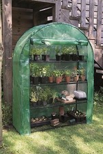 Garden Large 4 Tier Greenhouse Flower Vegs Seeds Wide Shelf Arc Heavy Duty Cover