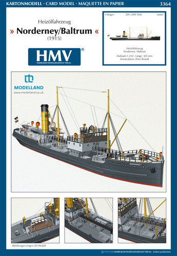 Tanker norderney card paper - norderney,