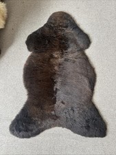 Natural Brown Sheepskin Rug, Undyed, lightweight, soft, short hair, Small Sizes