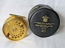 HARDY GOLD SOVEREIGN 9/10 SALMON FLY FISHING REEL IN HARDY PADDED CASE