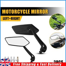 Pair 8mm 10mm Black Motorcycle Wing Side Mirrors Anti Glare Motorbike Rearview