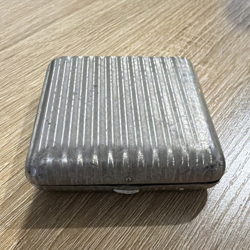 Vintage ribbed metal cigarette - vintage,