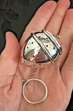 Vintage Watrous/International Sterling Silver Tea Ball Infuser Acorn Shape Chain