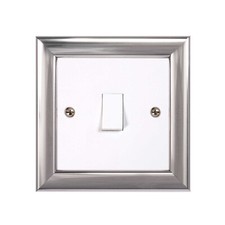 ElekTek Light Switch Surround Finger Plate Frame Satin Chrome No Socket Single