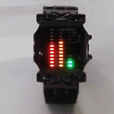 Binary Watch Crab Shape Binary LED Display Silicone Strap Electronic Watch