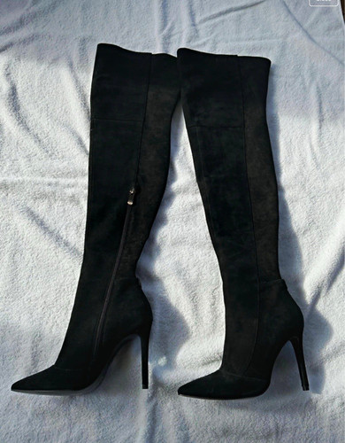 Moda pelle black suede over - in,