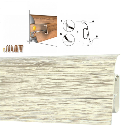 Plastic skirting board wire - plastic,
