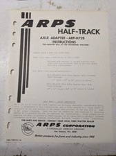 ARPS TRACTOR HALF-TRACK AXLE ADAPTER INSTRUCTION PART LIST H72B FORDSON DEXTA