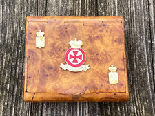 Beautiful Imperial  Rus. Faberge Red Enamel Wood Gild Cigarette Box