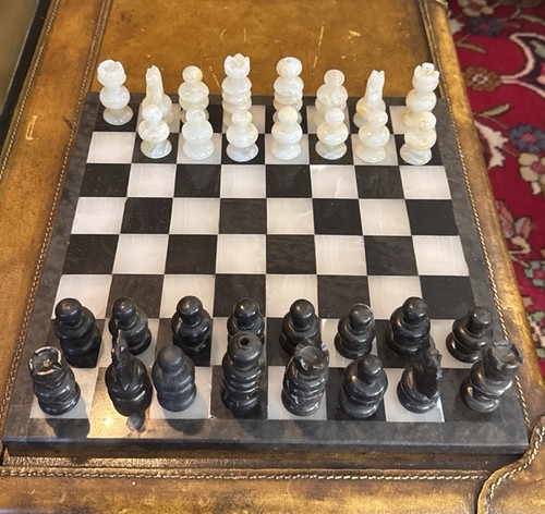 Premium marble chess - set, black