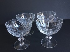 4 X Webb Corbett Crystal Champagne Coups /Cocktail Glasses - Art Deco C1930.