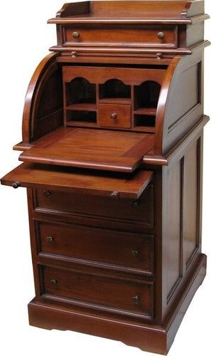 Roll top bureau desk drawers - top,