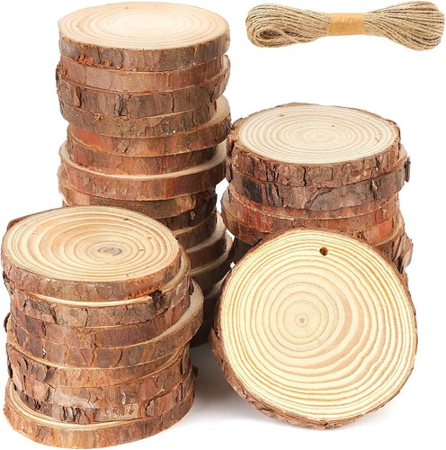 30pcs natural wood slices - 30pcs,