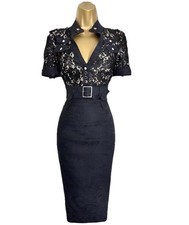 Karen Millen ❤️ £140 Size UK 12 14 US 10 EU 42 VINTAGE MILITARY LACE SHIRT DRESS