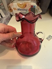 Cranberry Glass Vases Hand