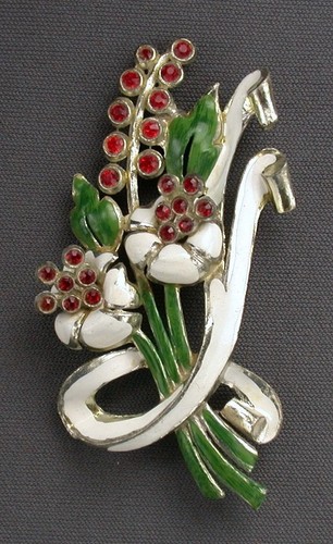 Coro enamel rhinestone - enamel,
