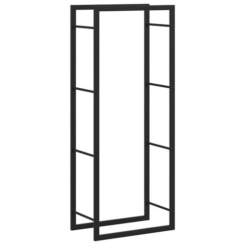 Firewood rack matt black steel - rack,
