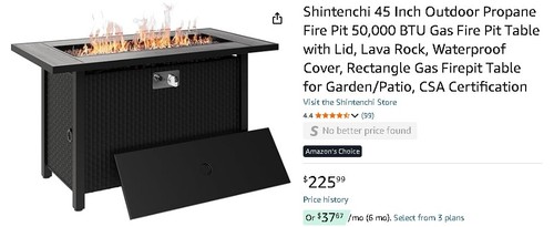 Inch outdoor propane fire - inch,