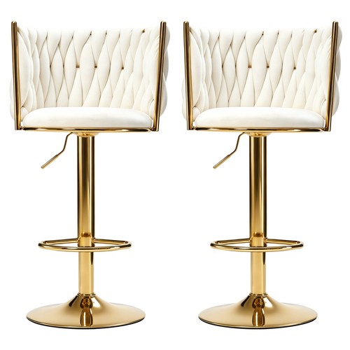 Luxury bar stools gold woven - stools,