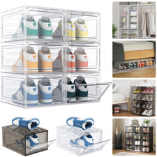 6x Shoe Box Storage Case Hard