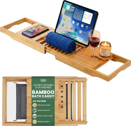 Bamboo bath tray - caddy, wooden
