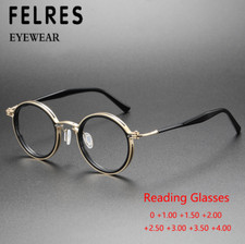 Men Round Anti Blue Light Reading Glasses Clear Lens Presbyopic Readers New