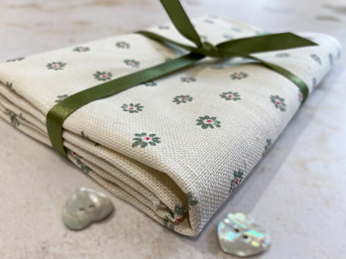 Green ditsy fleur linen - fleur,