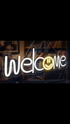 Welcome neon led sign - welcome, light