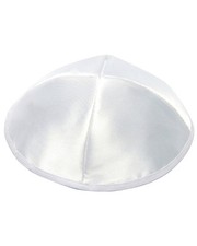 White Simple Satin Yarmulke