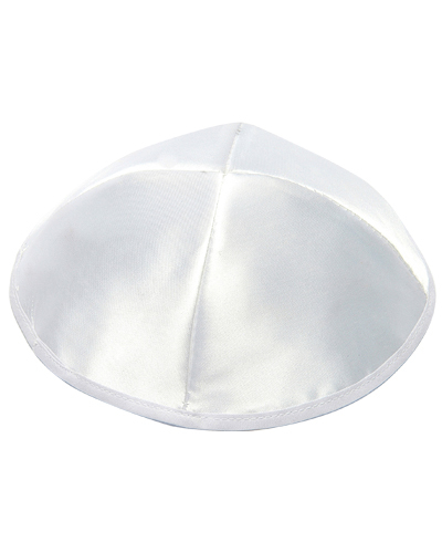 White simple satin - simple, yarmulke