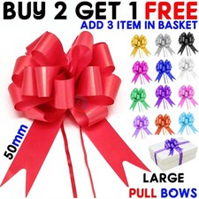 Large 50mm Pull Bow Quality Gift Present Wrap Ribbon Wedding Car Birthday Party