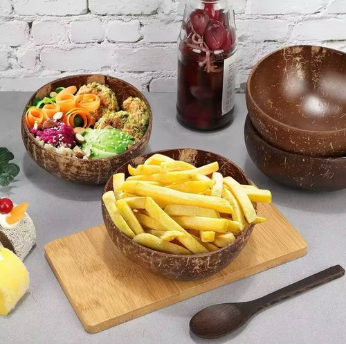 Polished coconut bowl and - coconut,