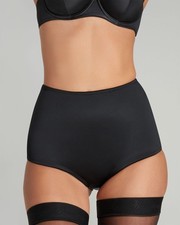 Agent Provocateur Nikita Black Satin High Waisted Brief AP4 Large NWT