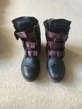 Ladies Fly of London navy and red biker boots size 6/39