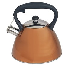 Demo - Copper Whistling Kettle Stainless Steel  3.0l Metallic Gas Electric Hobs