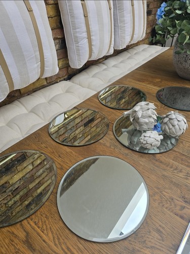 Round mirror plates wedding - round,