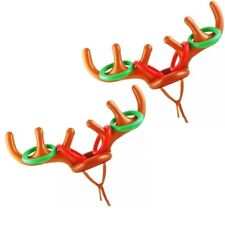 2 Pack Inflatable Reindeer Ring Toss Game - Antler Hat Moose Party Gift Set NEW