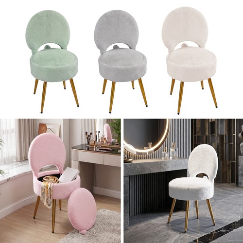 Faux fur vanity stool - vanity, dressing