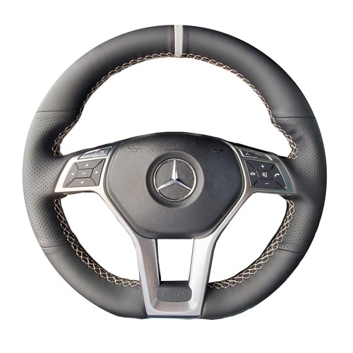 Hand stitched steering wheel - hand-stitched,